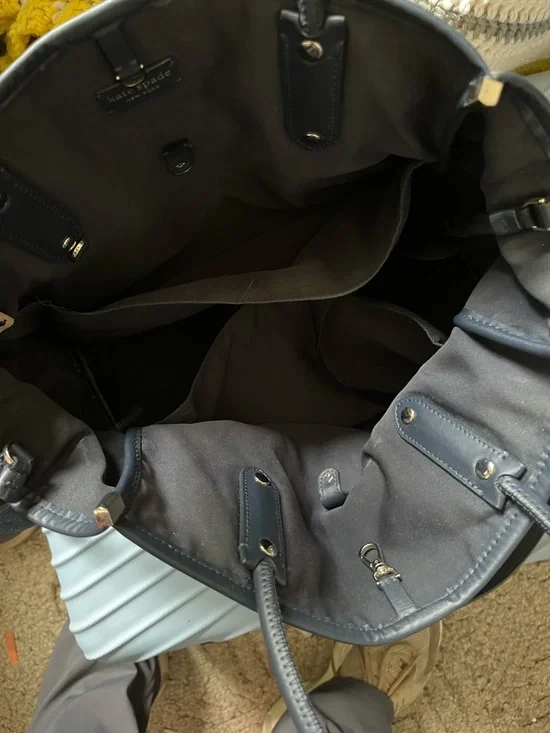 kate spade Navy, Cream & Light Blue Floral Stripe Tote - Picture 3 of 3